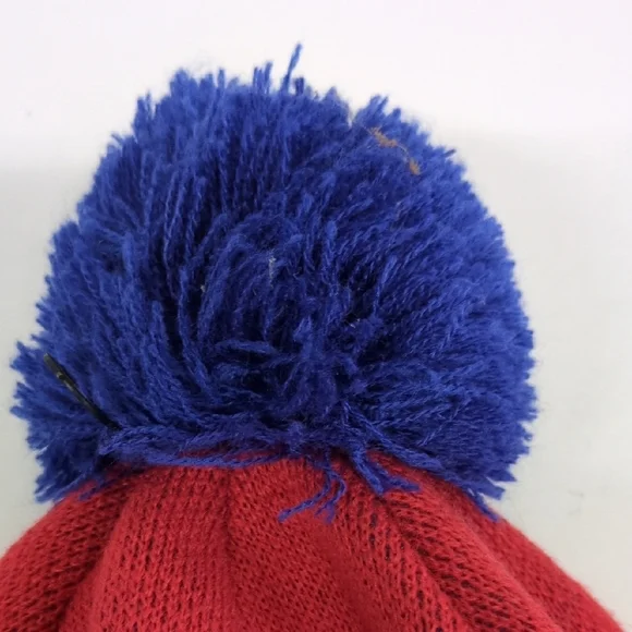 Red Detroit Knit Beanie with Pom - Picture 4 of 4